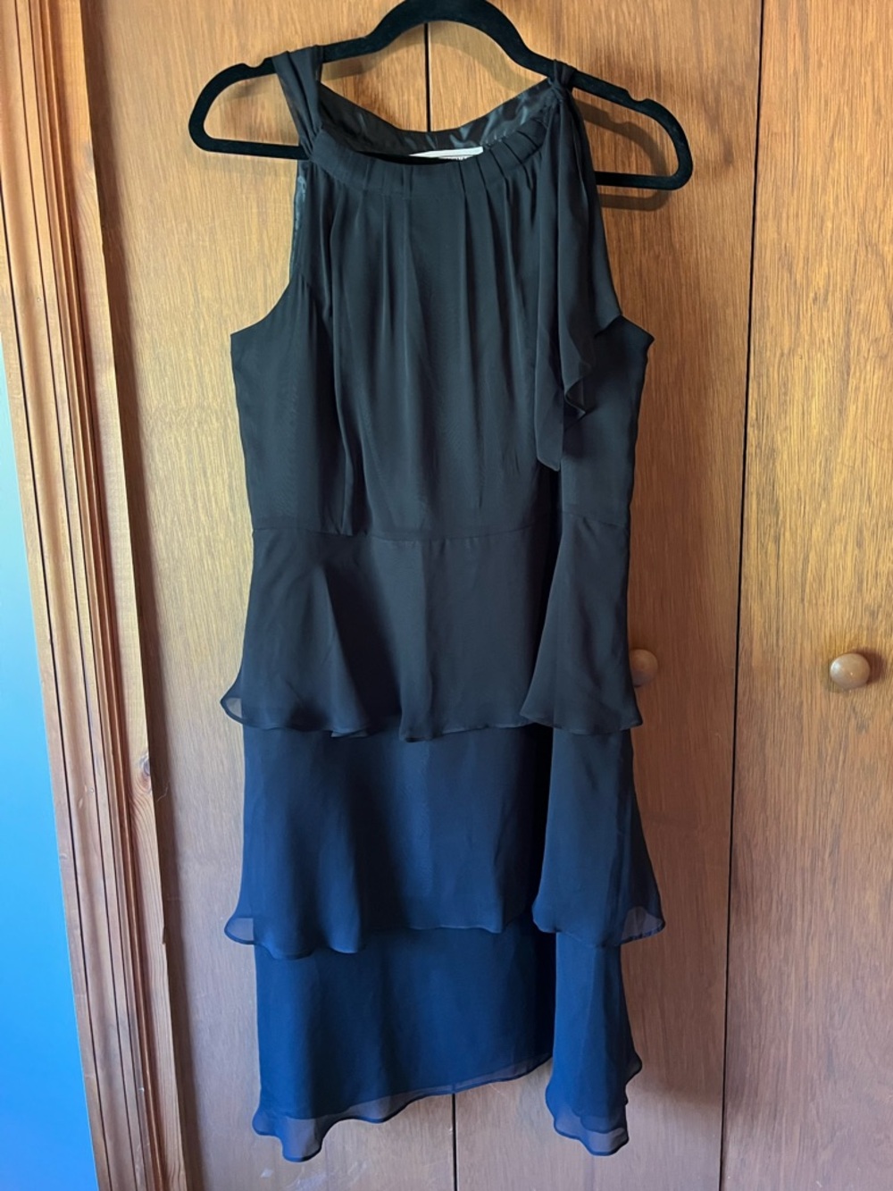 Stunning Jessica Howard Black Sleeveless Ruffle Dress Sz 14.